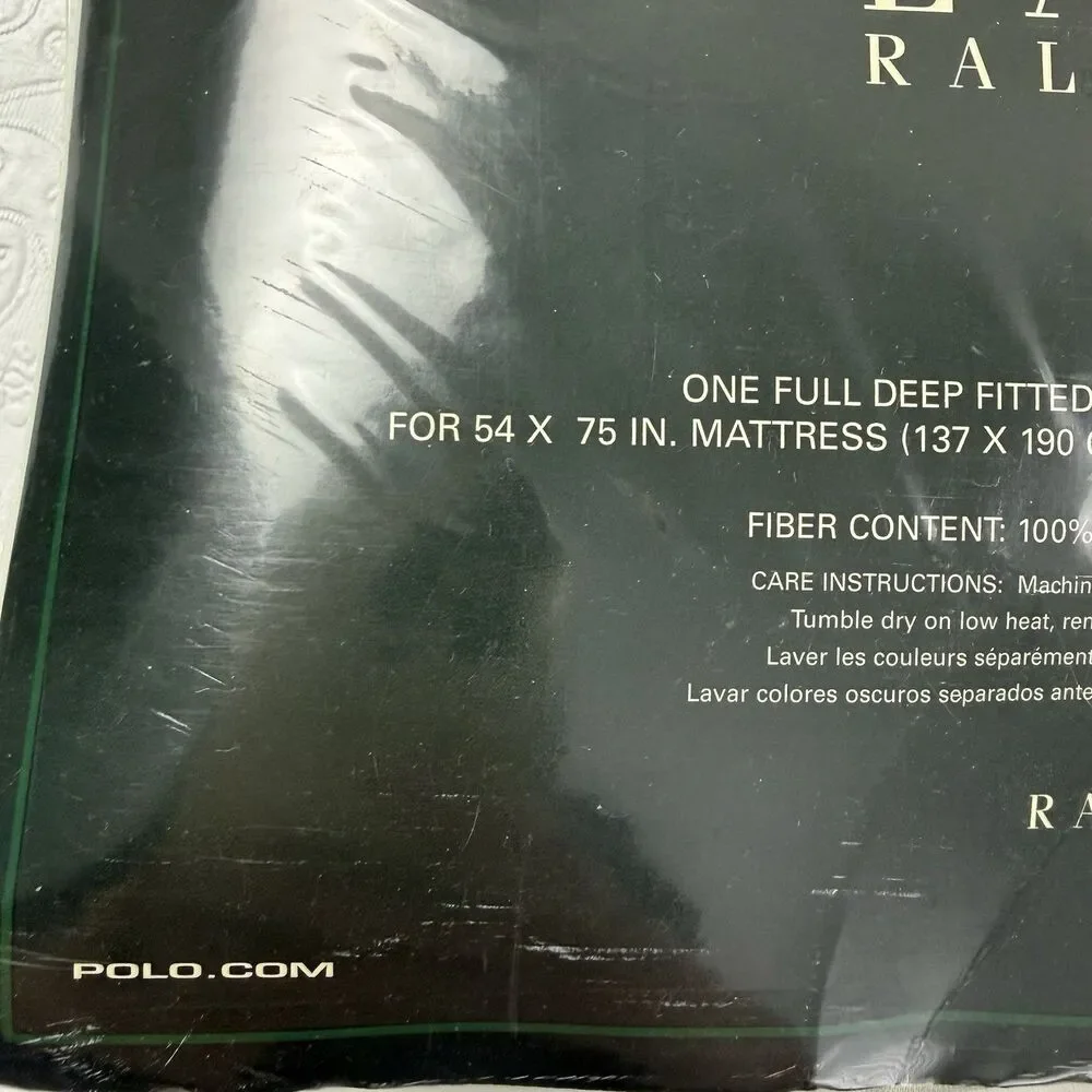NEW LRL Ralph Lauren Home Full Deep Fitted Sheet Solid 100% Cotton Sage USA